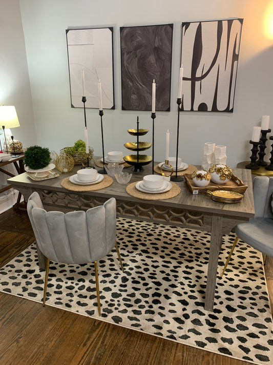71” x 35.5” Grey Contemporary Table