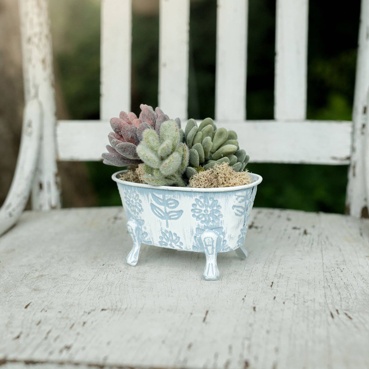 Claire Floral Bathtub Soap Dish Blue