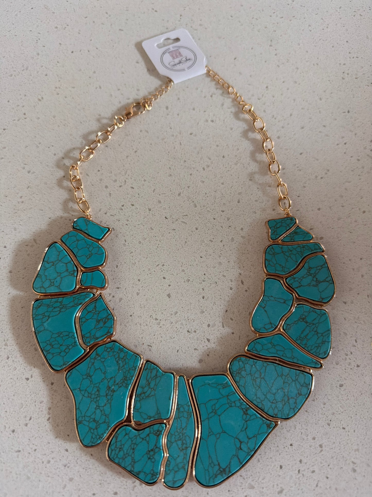 Gold and turquoise necklace