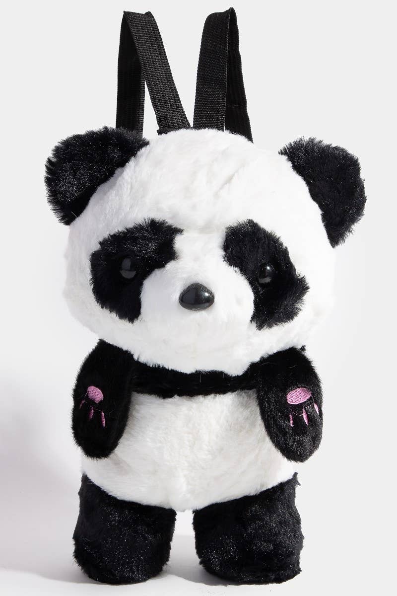 Cute Fuzzy Panda Backpack