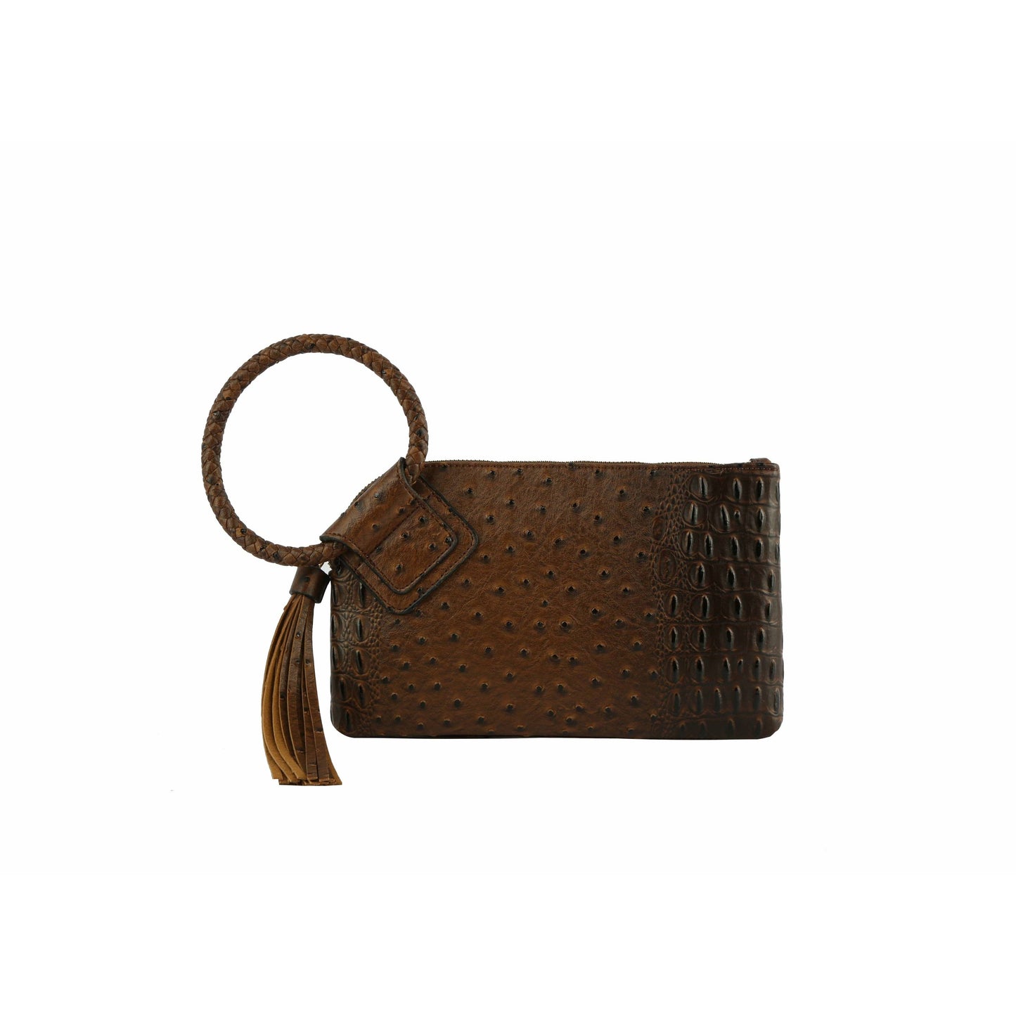 HF  Tassel Accented Embossed Wristlet Clutch  JYV-0374