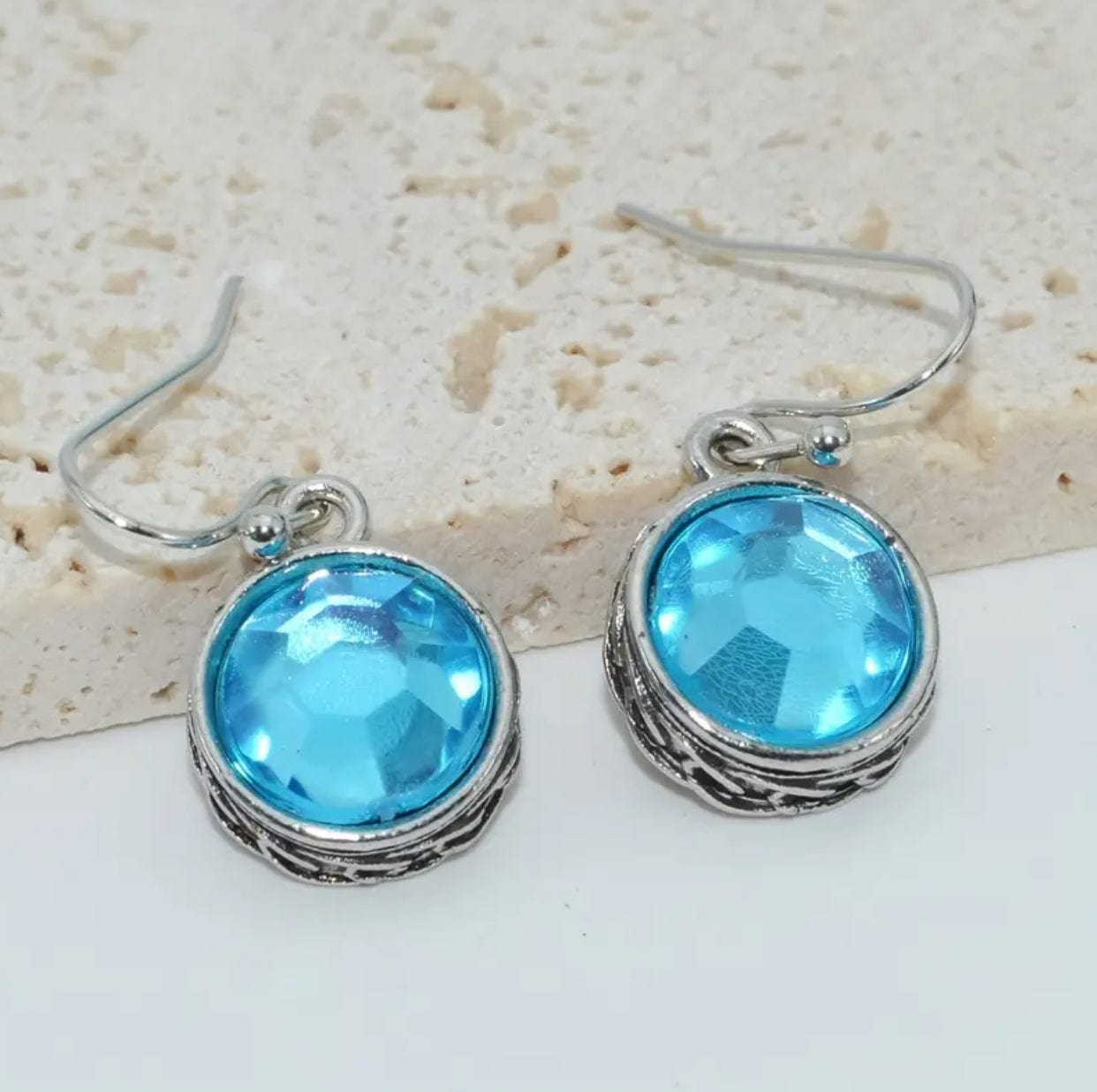 Blue Gem Earrings