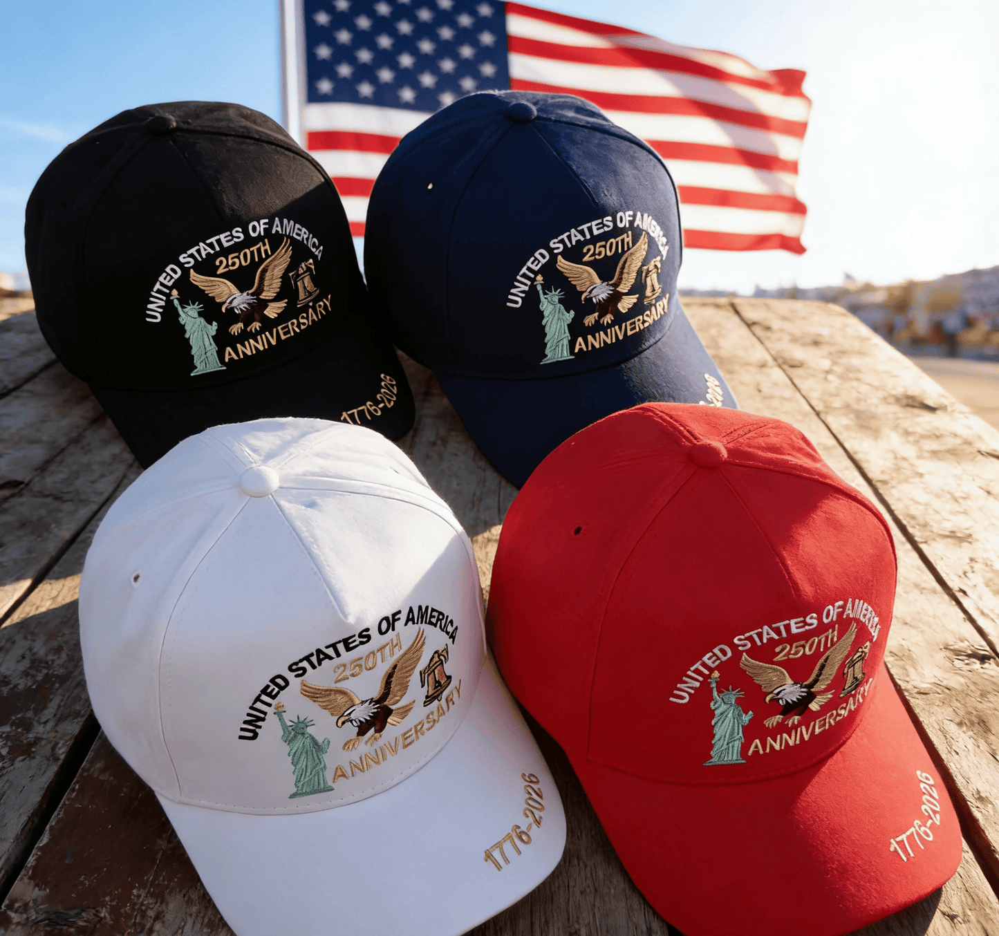 250th Anniversary Liberty Eagle Embroidered Baseball Cap