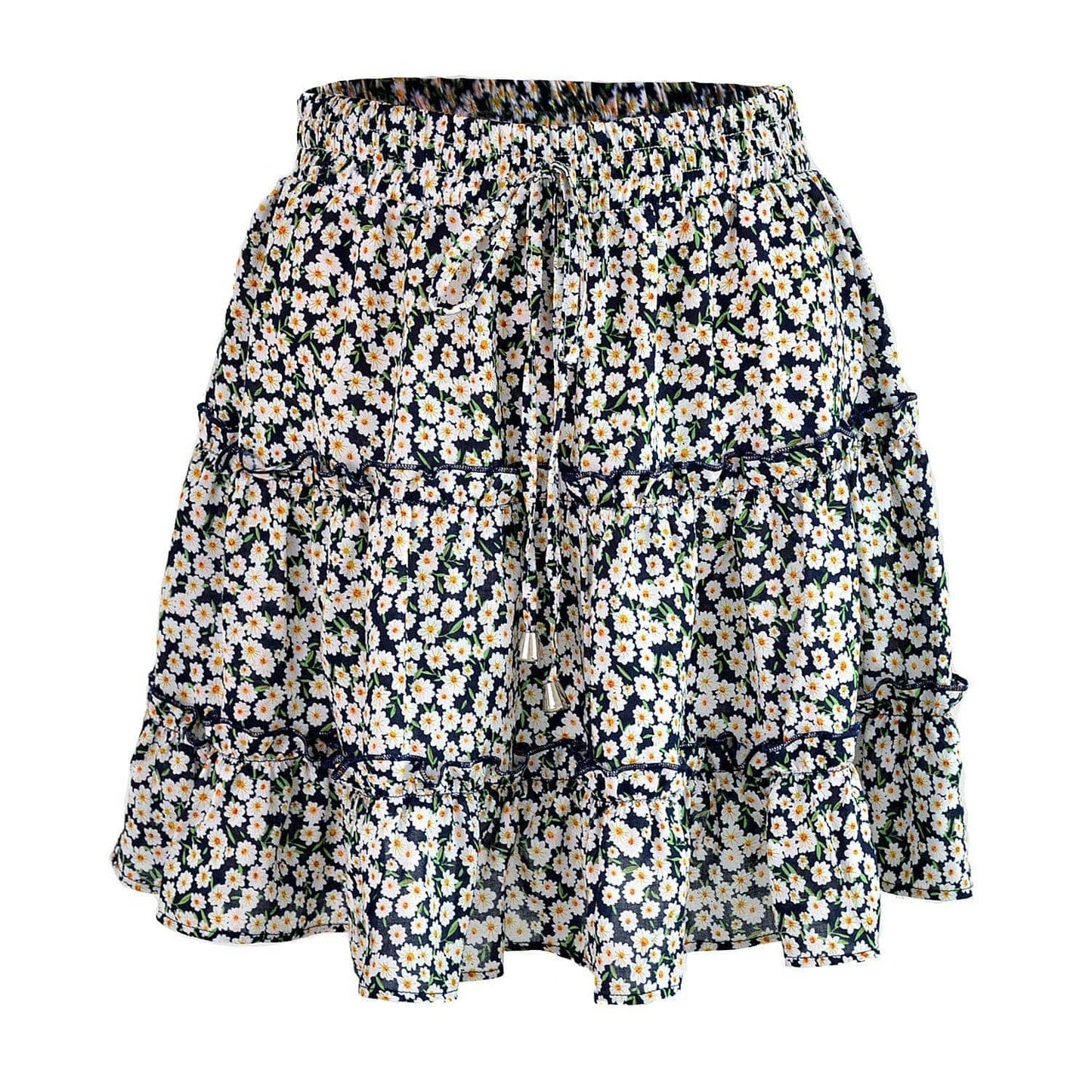 High Waist Ruffles Floral Skirt