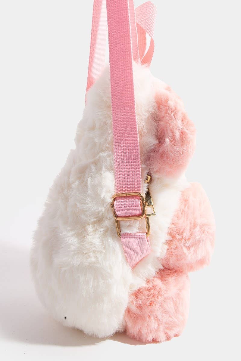 Pink Furry Puppy Backpack