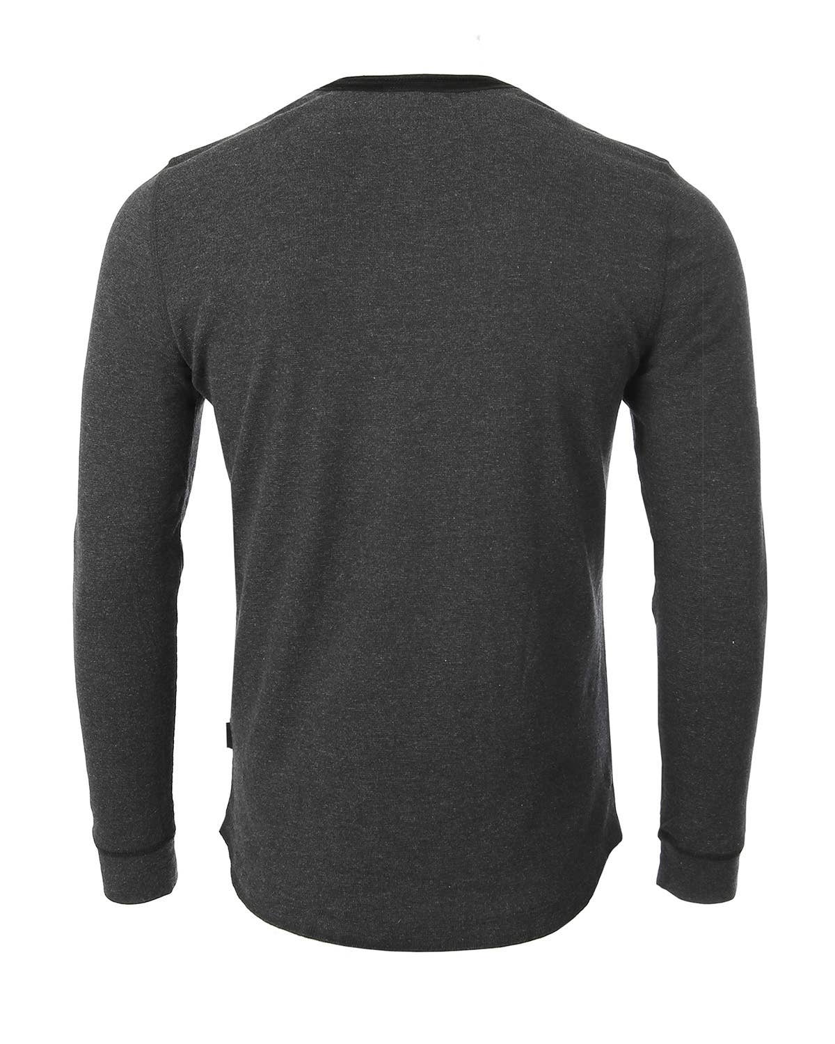LS608 ZIMEGO Mens Casual Thermal Long Sleeve Henley Shirt