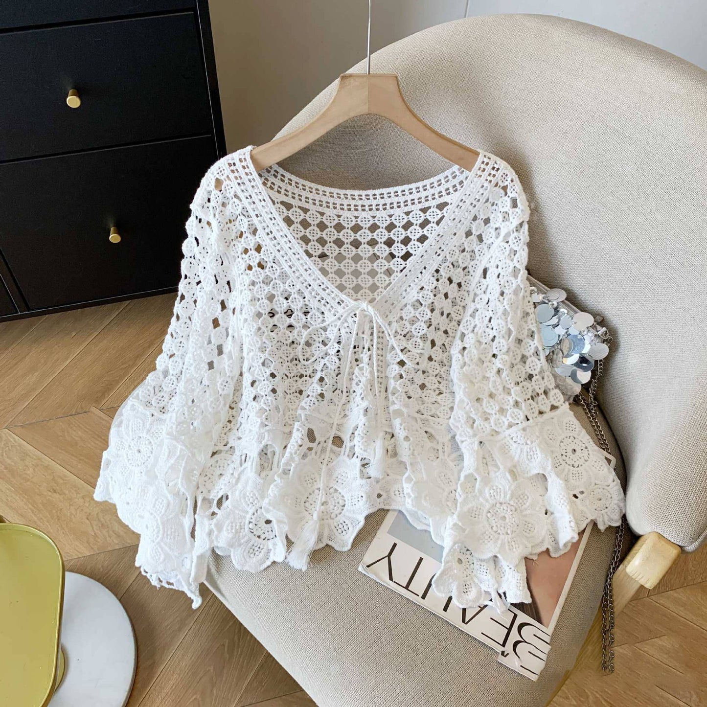 Crochet Hollow Out Cropped Beach Cover Up