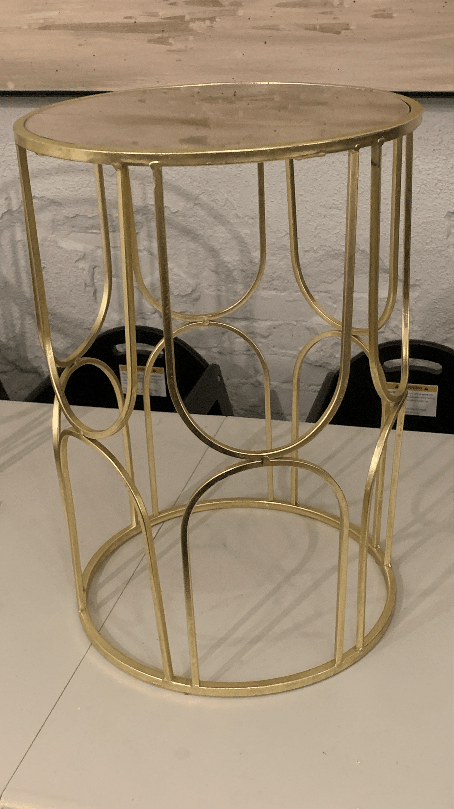 Gold w/ Mirror Top Table