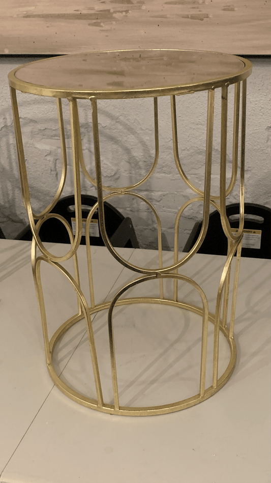 Gold w/ Mirror Top Table