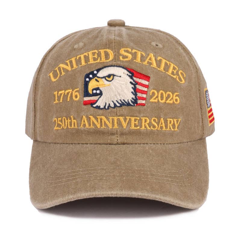 250th Anniversary Flag Eagle Embroidered Baseball Cap