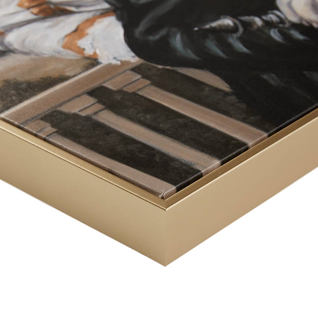 Royal Pet Portrait Framed Canvas Wall Art, Captain Pug Dog