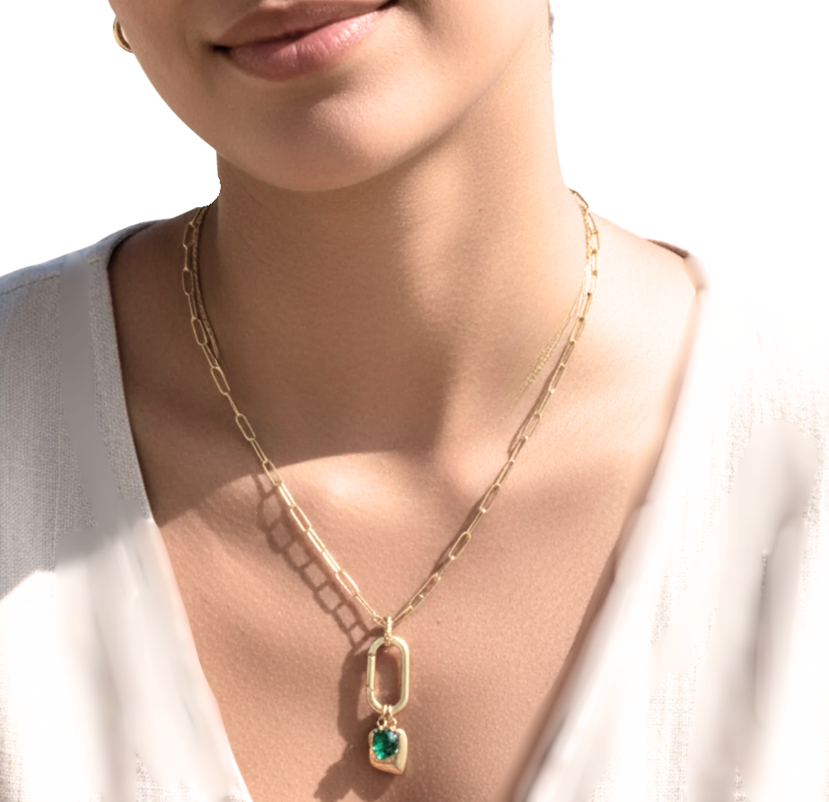 Lexi Charm Collect and Paperclip 18" Waterproof Necklace PVD