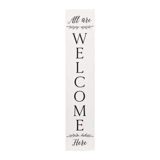 “All are WELCOME Here”Vertical Wood Porch Sign,47"H