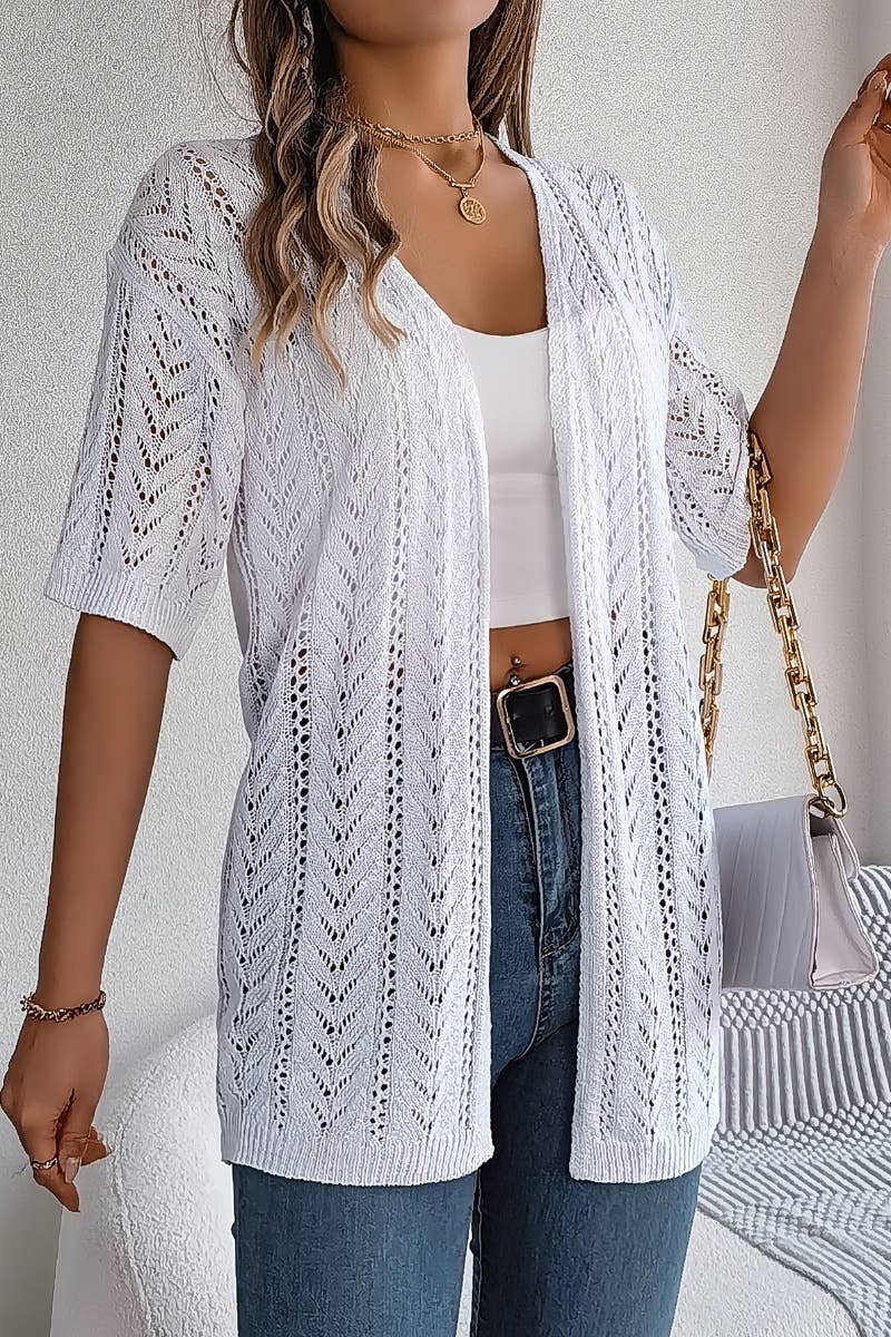HOLLOW-KNIT SUNSCREEN SHIRT