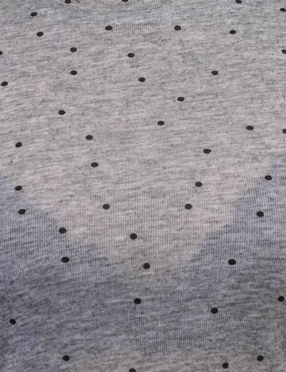 Ladies Dot Print See Sheer Layring Top SKT50744
