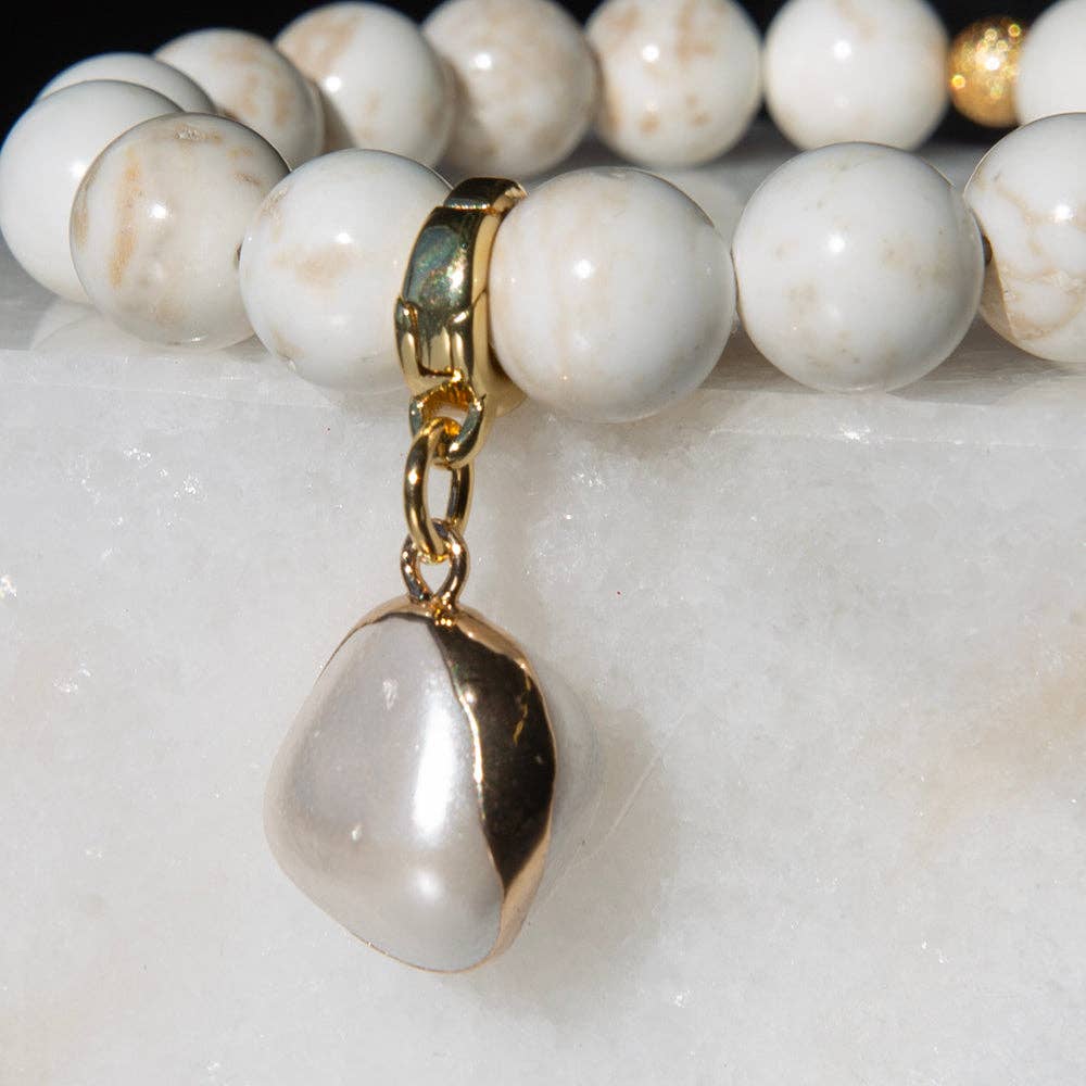 Large Pearl Charm, Charm Bar| Charm Necklace, Bag Charm