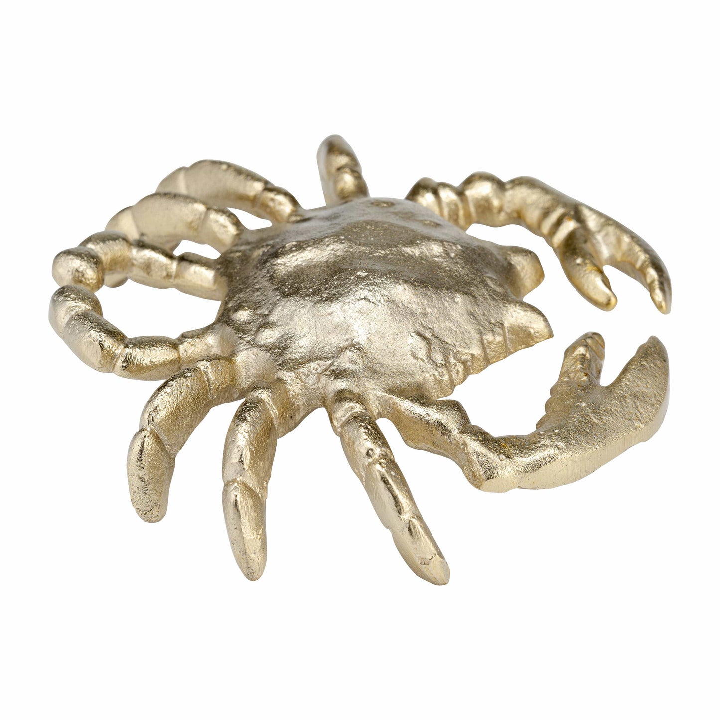 Decorative Figurine - Gold Metal Coastal Crab Decor, 7 in.