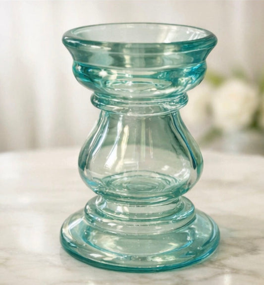 Beach Glass Pillar Candle Holder