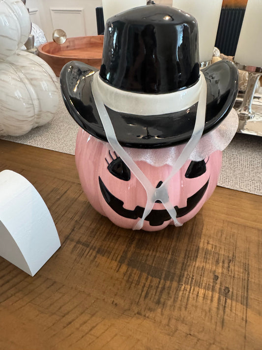 Cowgirl Pumpkin Jar