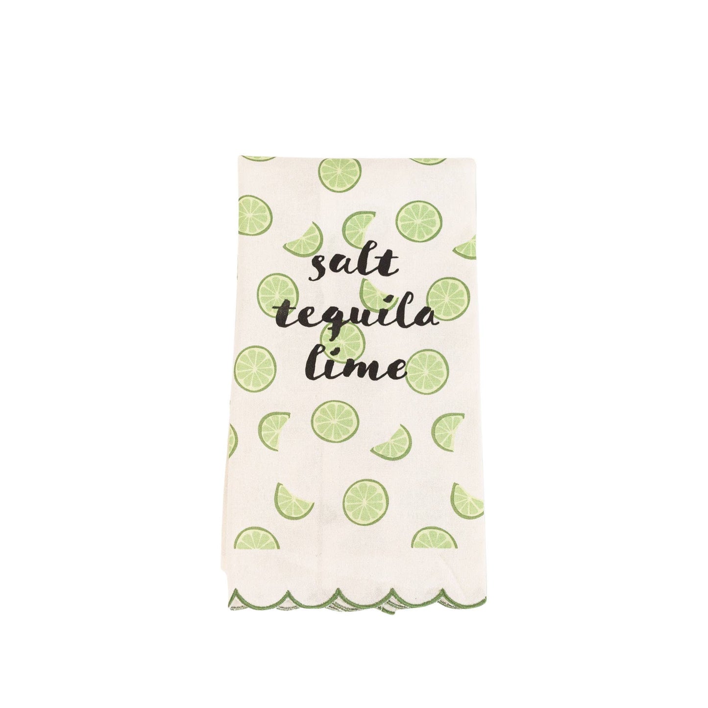 Salt Tequila Lime Tea Towel with Lime Print