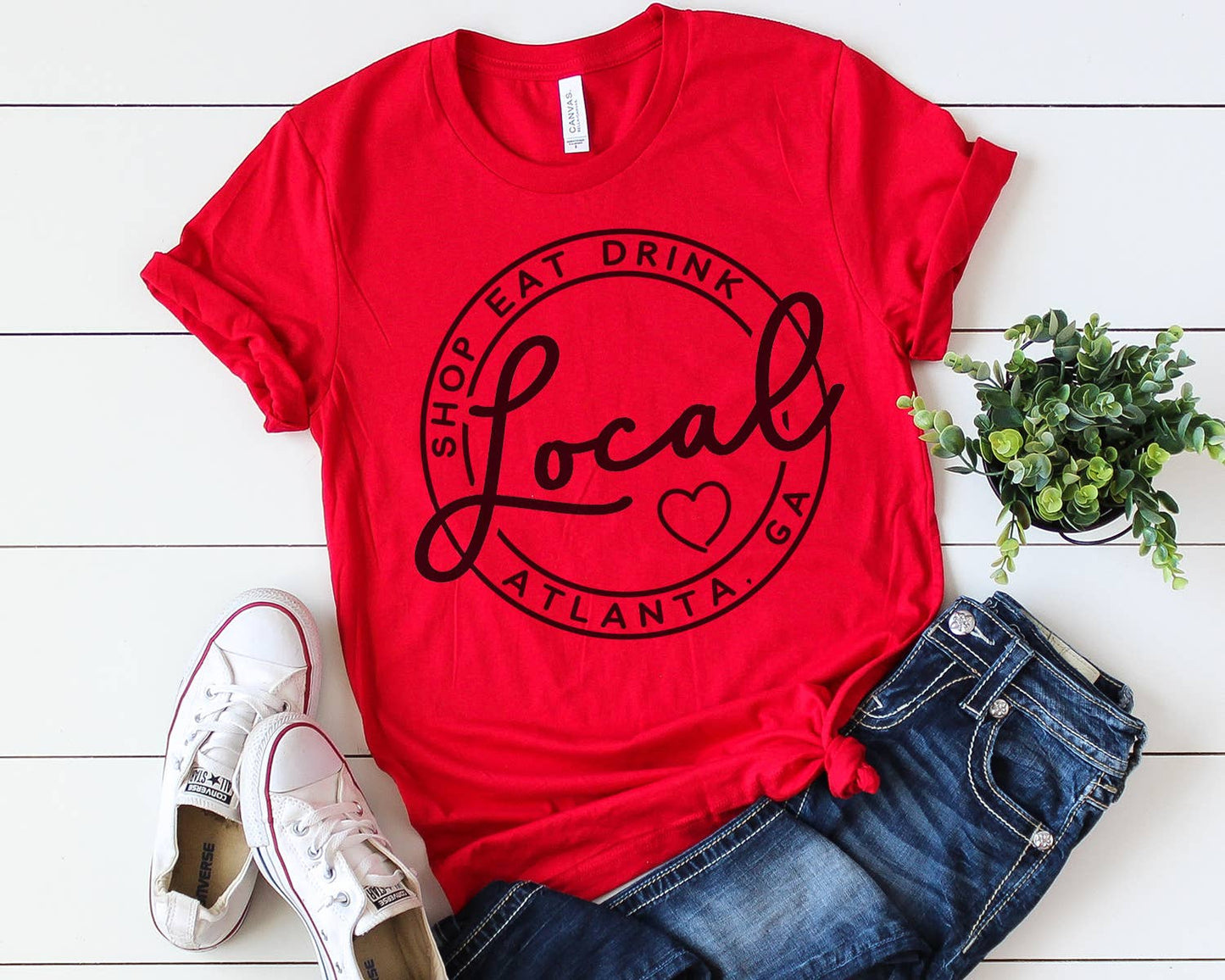 Custom Local Circle Shop Eat Drink Tee NEW COLORS