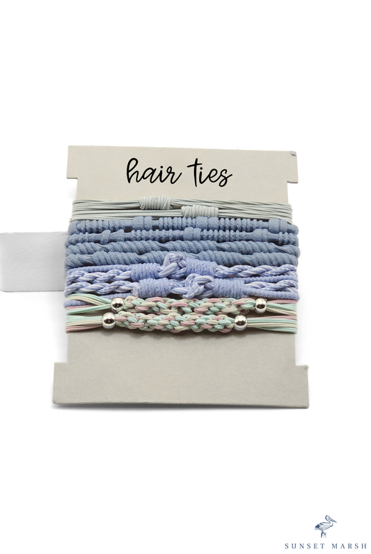 Woven Wanderlust - Bracelet/Blue Hair Tie Set