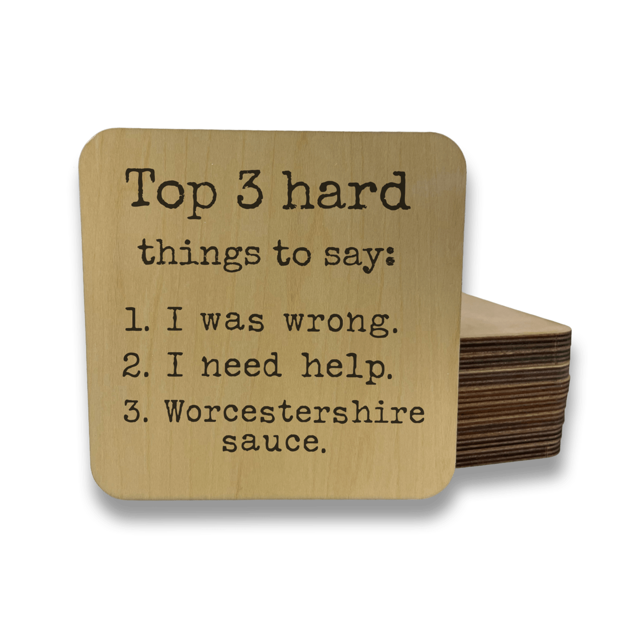 TOP 3 HARD THINGS TO SAY Magnet/Drink Coaster