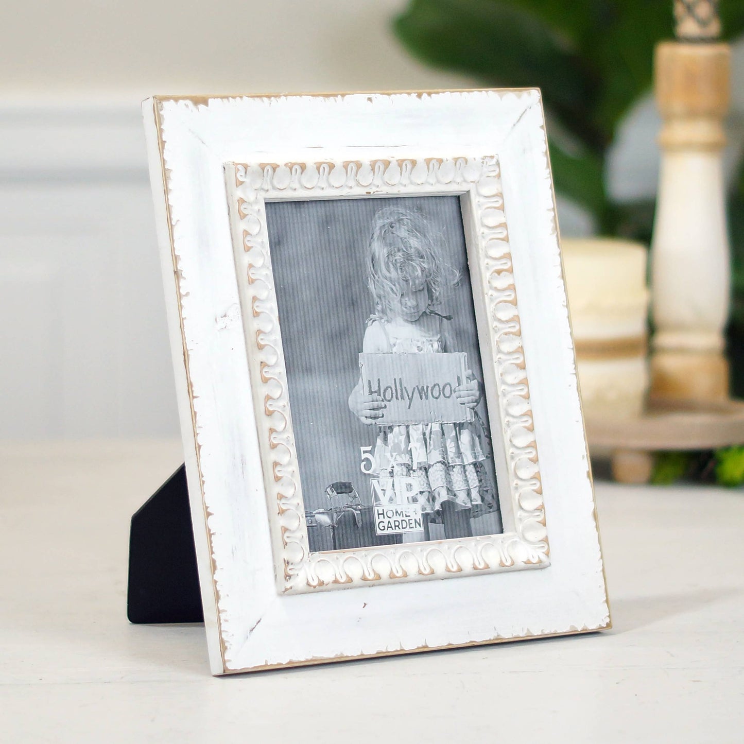 Wood 10.5 in. White 5x7 Photo Frame