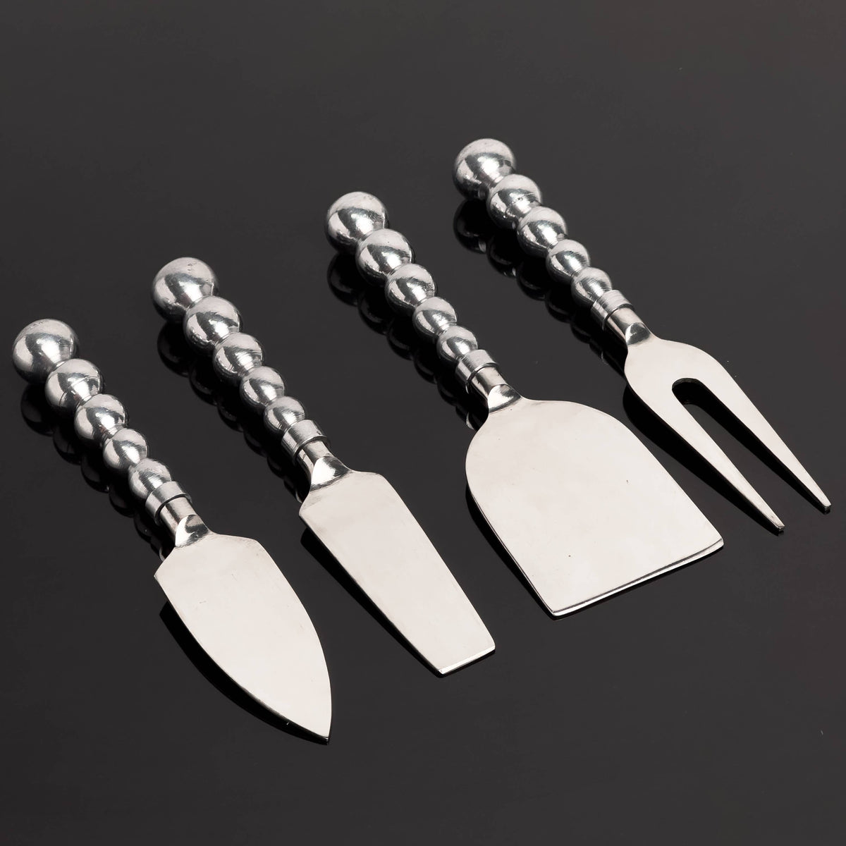 Aluminum Beaded Cheese Tools, Set of 4