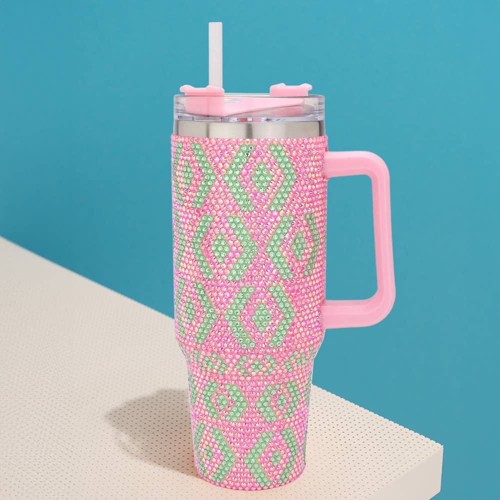 Bling Studded Abstract 40oz Stainless Steel Tumbler
