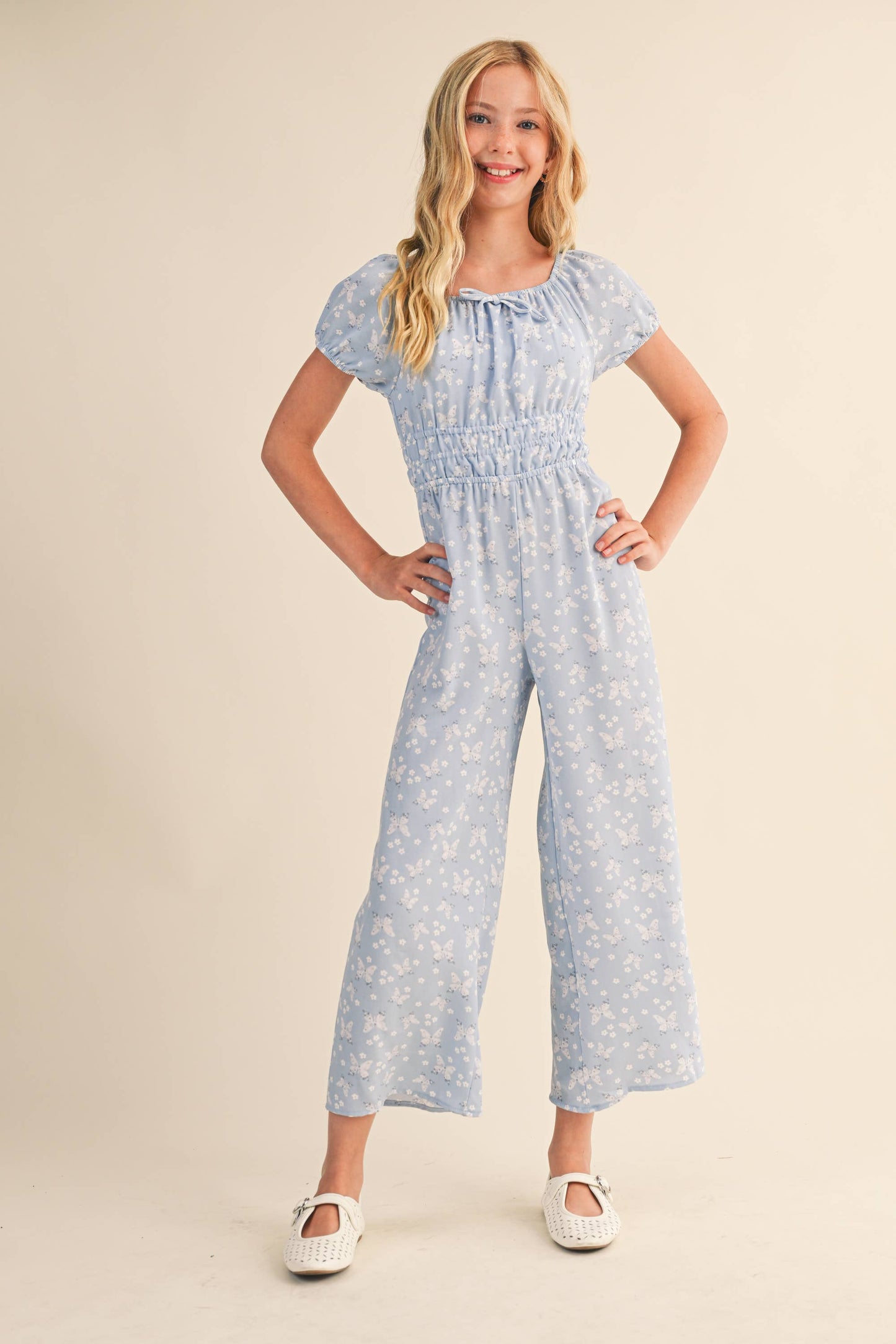 TWEEN KIDS GIRLS PEASANT TOP JULIETTE WAIST JUMPSUIT (7-12)
