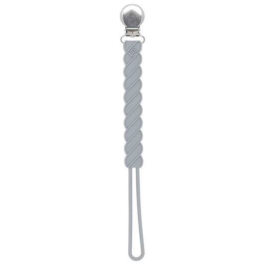 Twist Gray All Silicone Modern Pacifier Clip