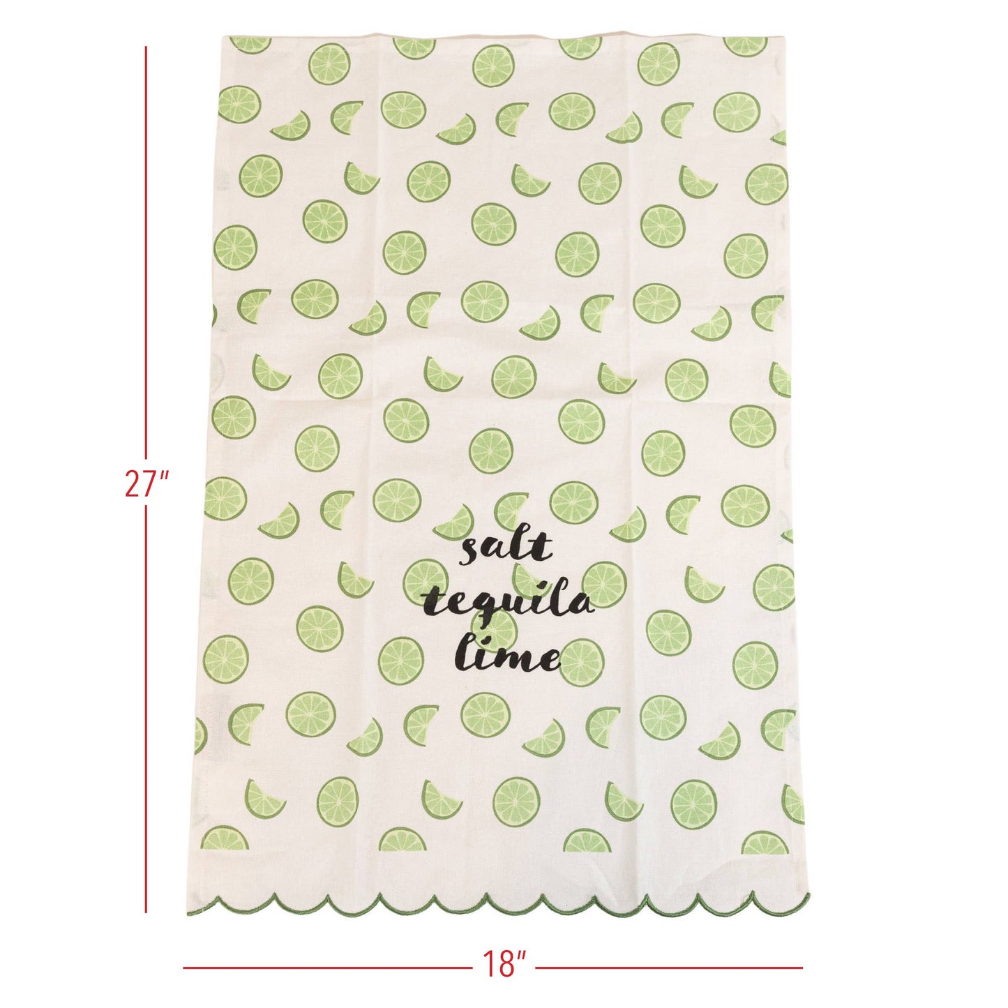Salt Tequila Lime Tea Towel with Lime Print