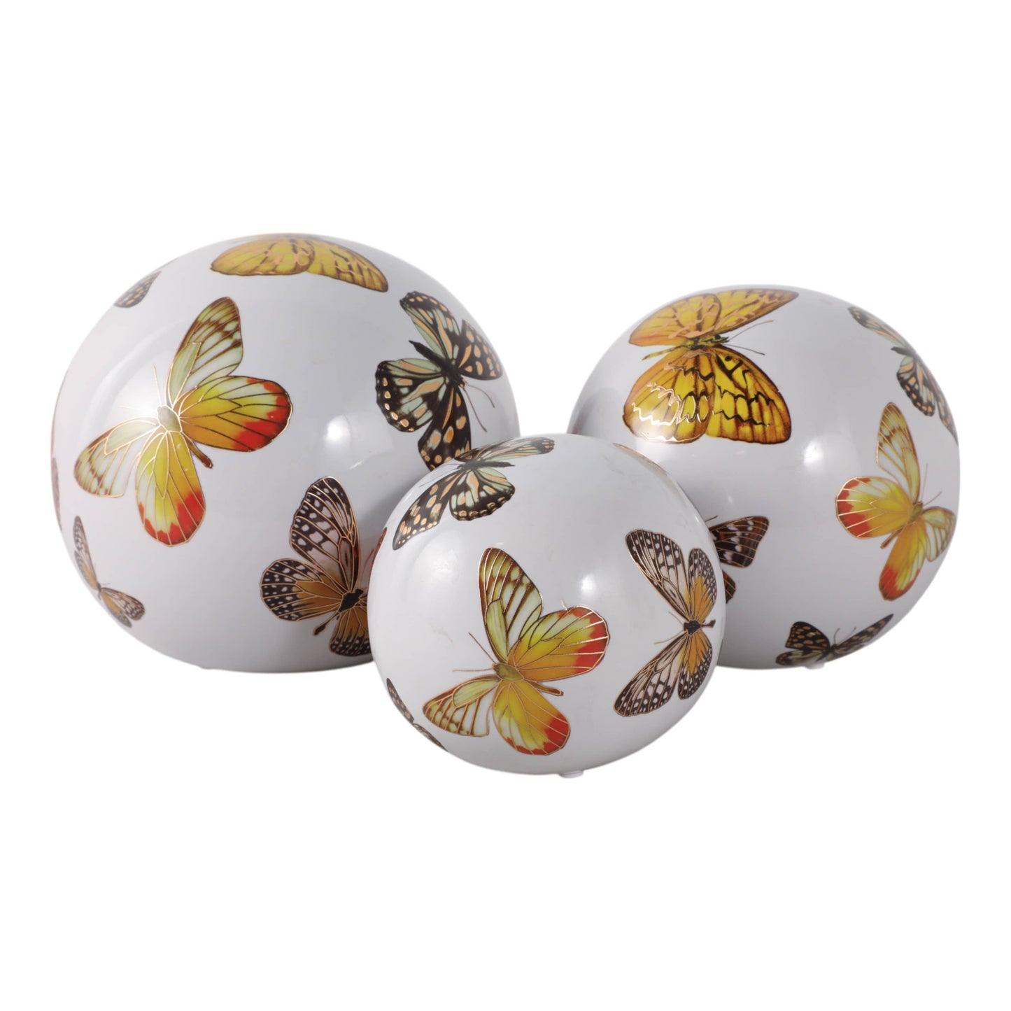 Ceramic Butterfly Print Orbs