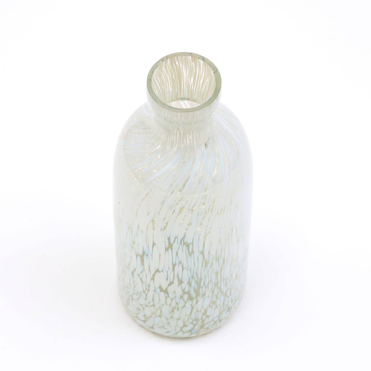 Ivory Splutter Glass Vase - 4X10"