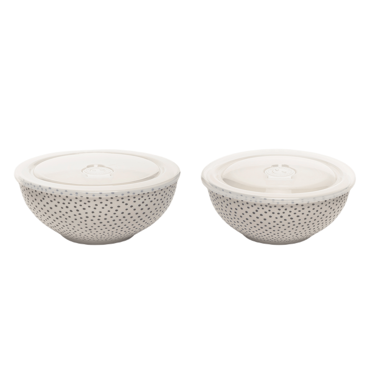 Set 2 Dotty Bowls w/ Plastic