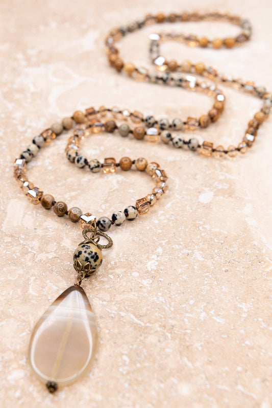 Debbie Necklace in Brown/Dalmation