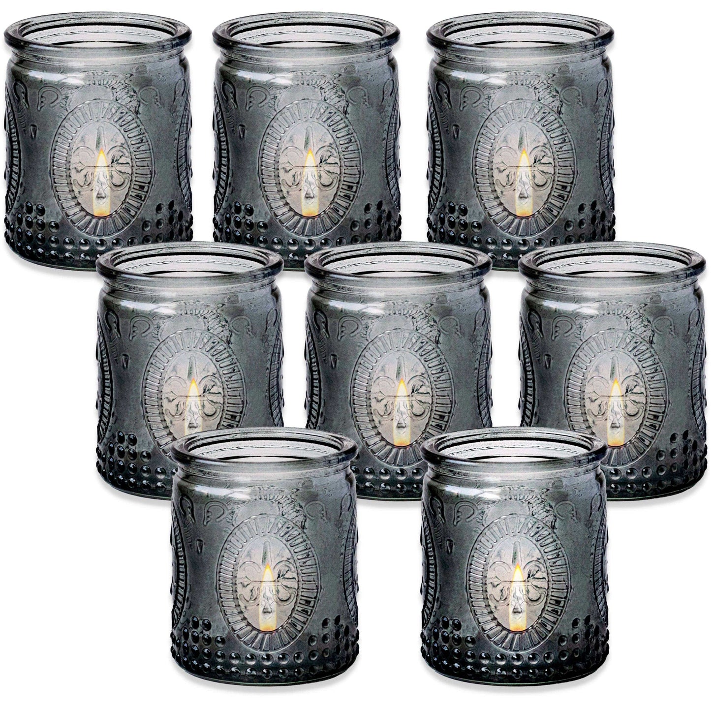 Vintage Smoke Gray Glass Tea Light Holder