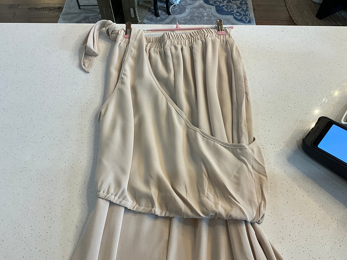 Tan Shirt & Skirt Set