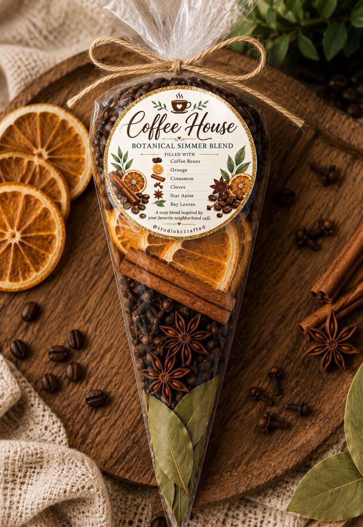 Coffee House Simmer Pot Kit, coffee scent gift, coffee favor