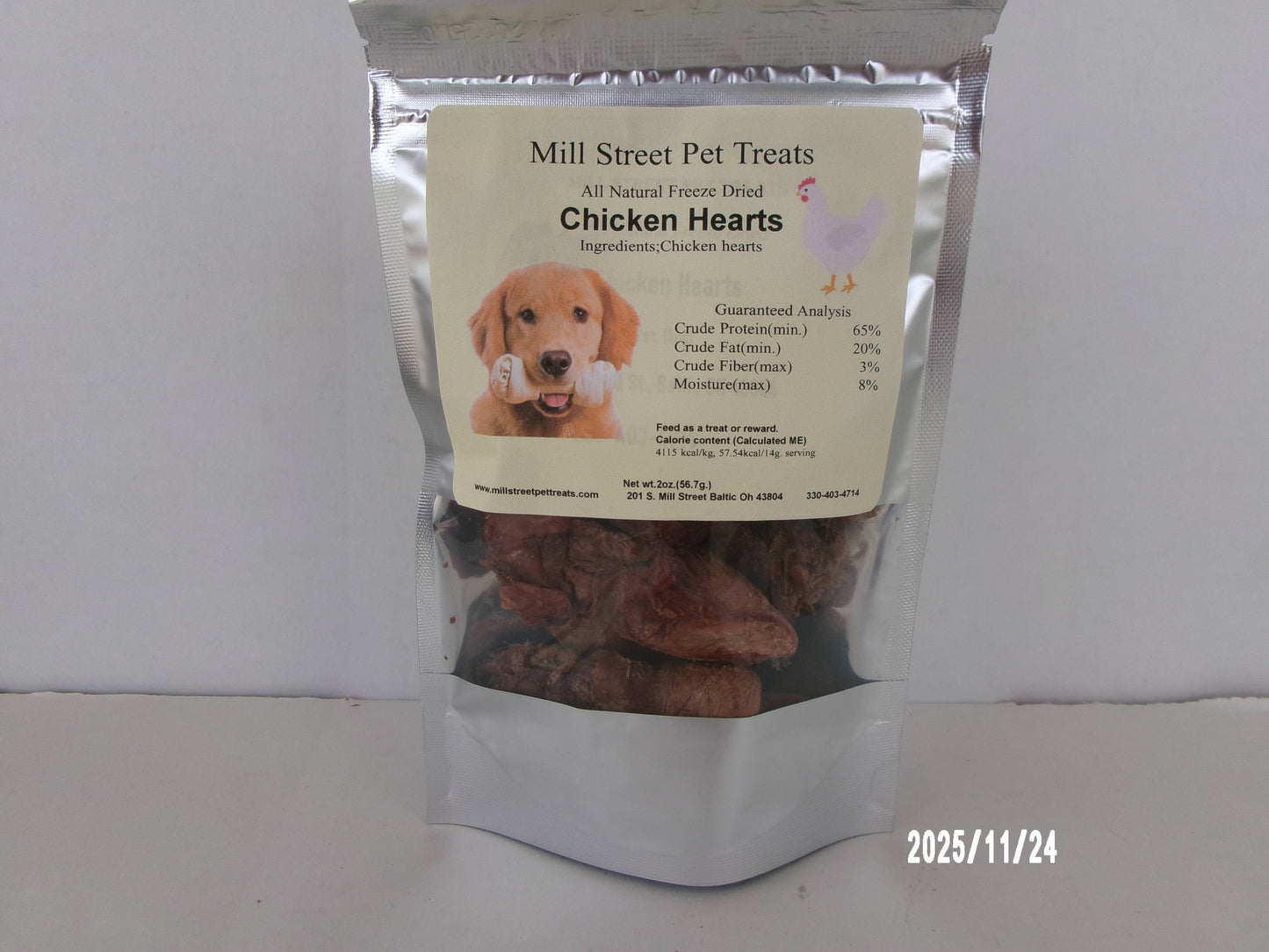 Chicken Hearts Freeze Dried/2oz.