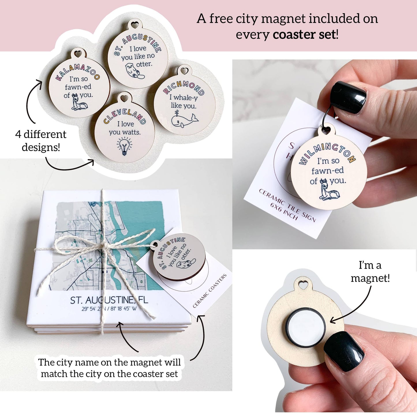 Watercolor City Map Coasters - Your City - Custom Order