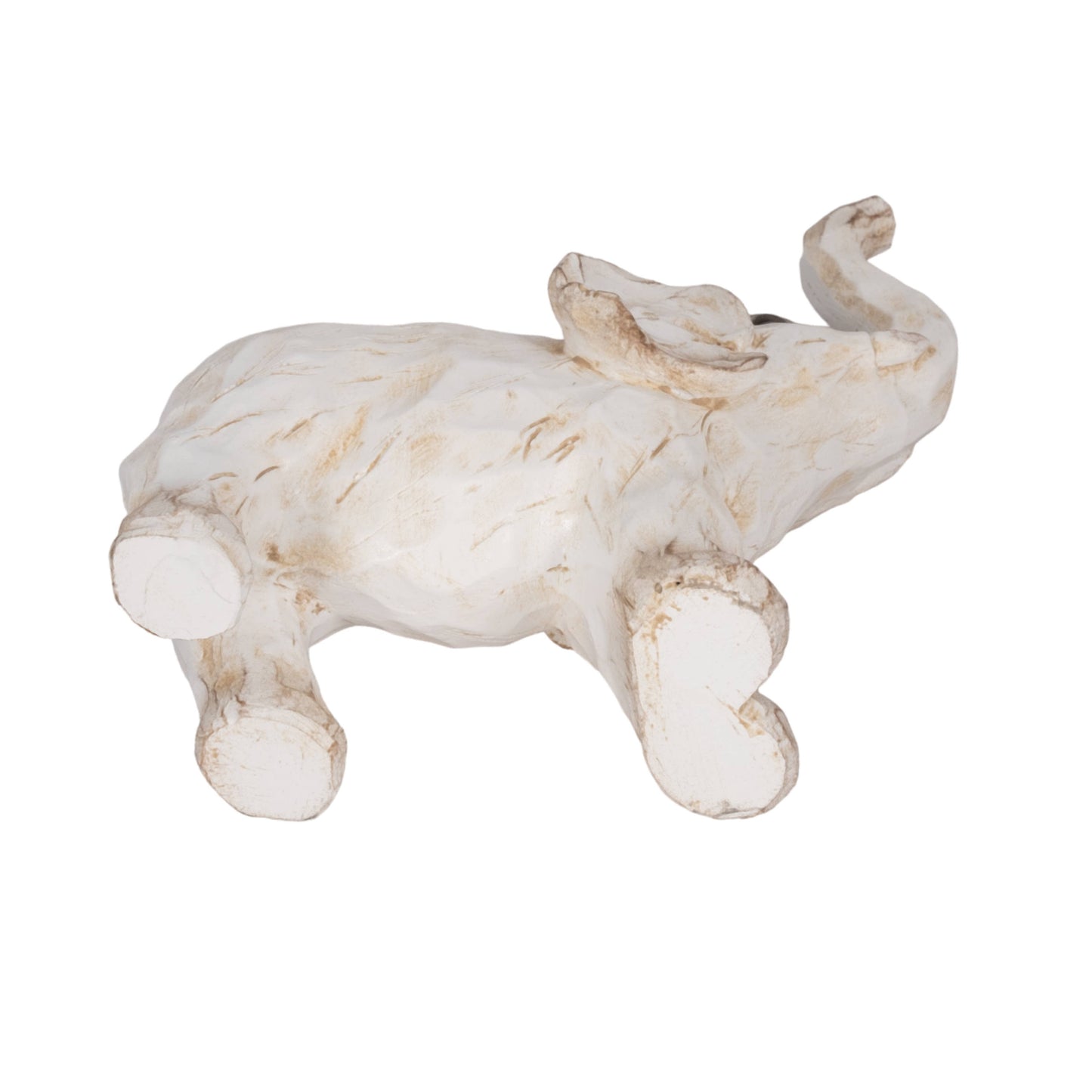 Resin Elephant Statue Decorative Sculpture - White, 8 in.