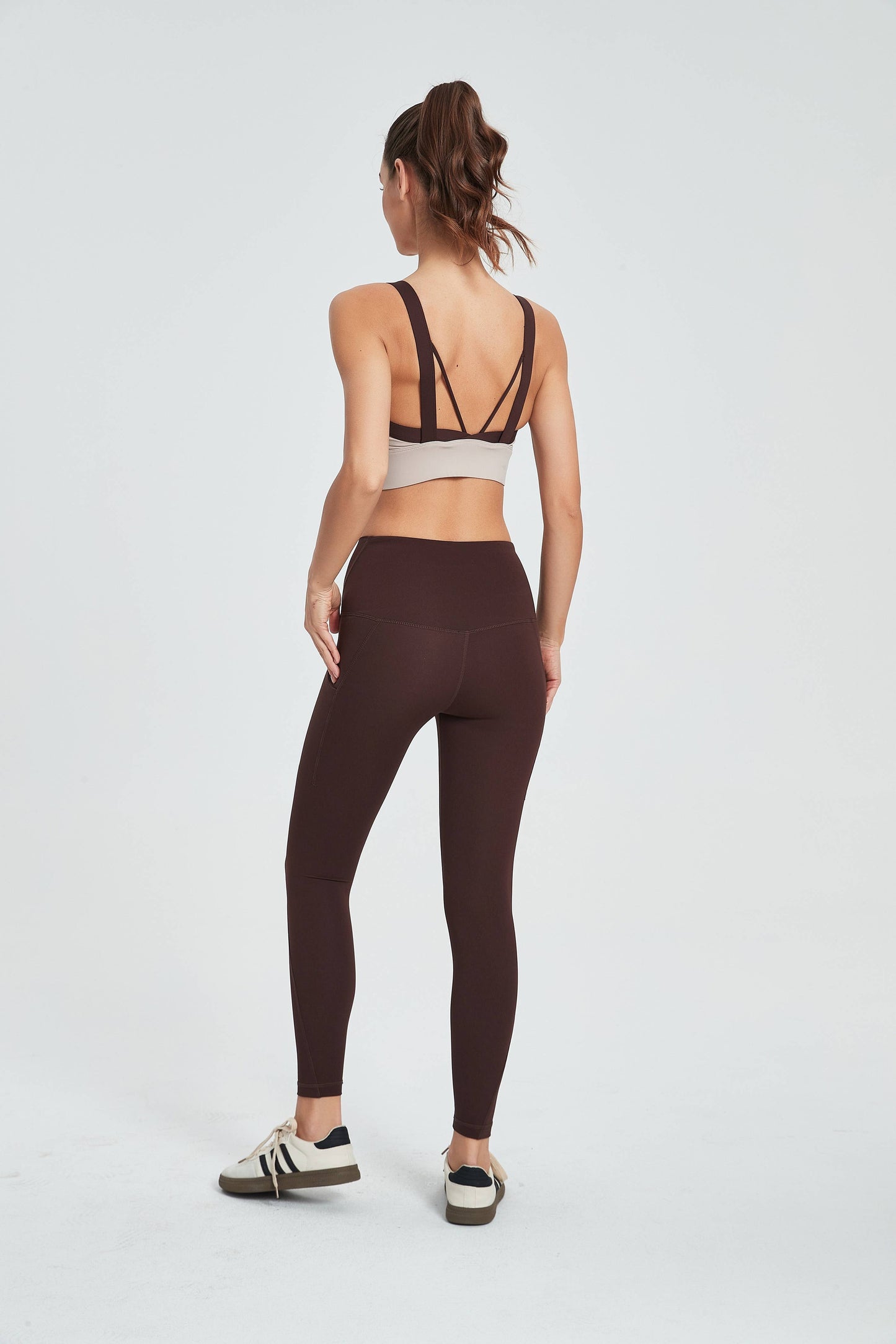 Clara Lycra® Color Contrast Strappy Back Sports Bra