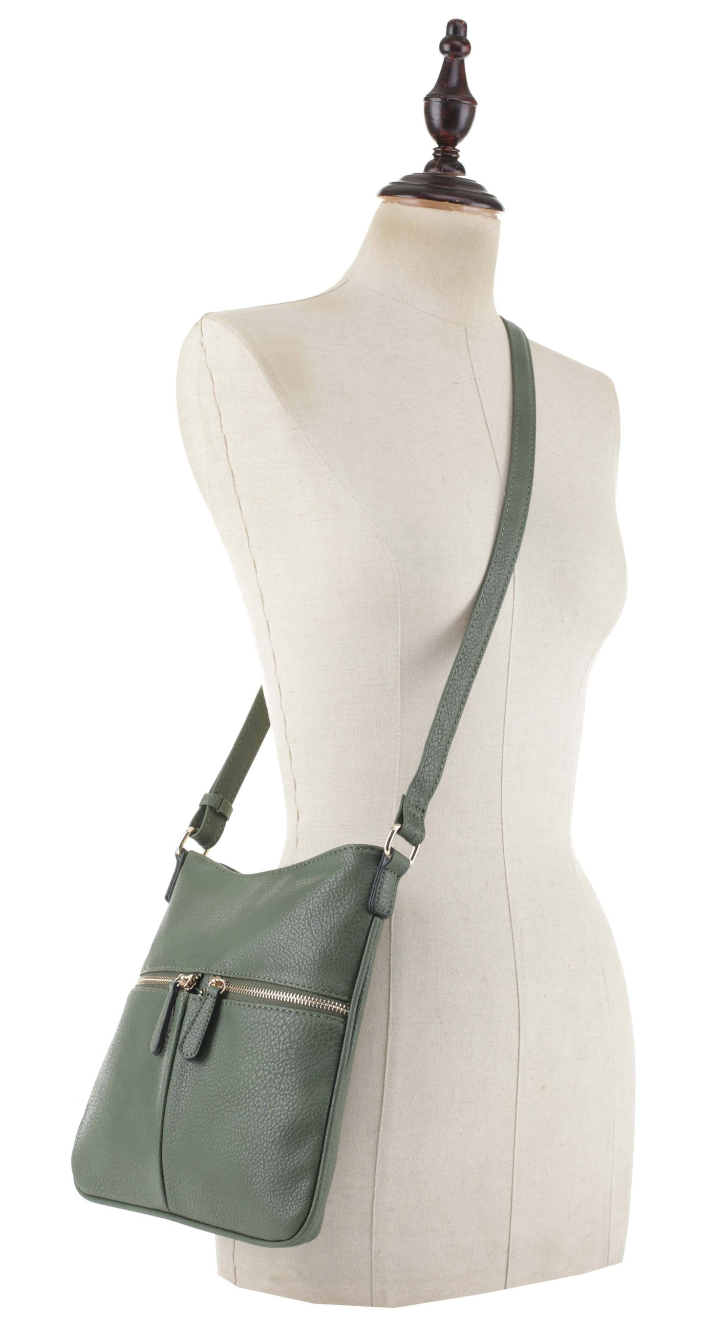 FC19547 Double Front Pocket Crossbody Bag
