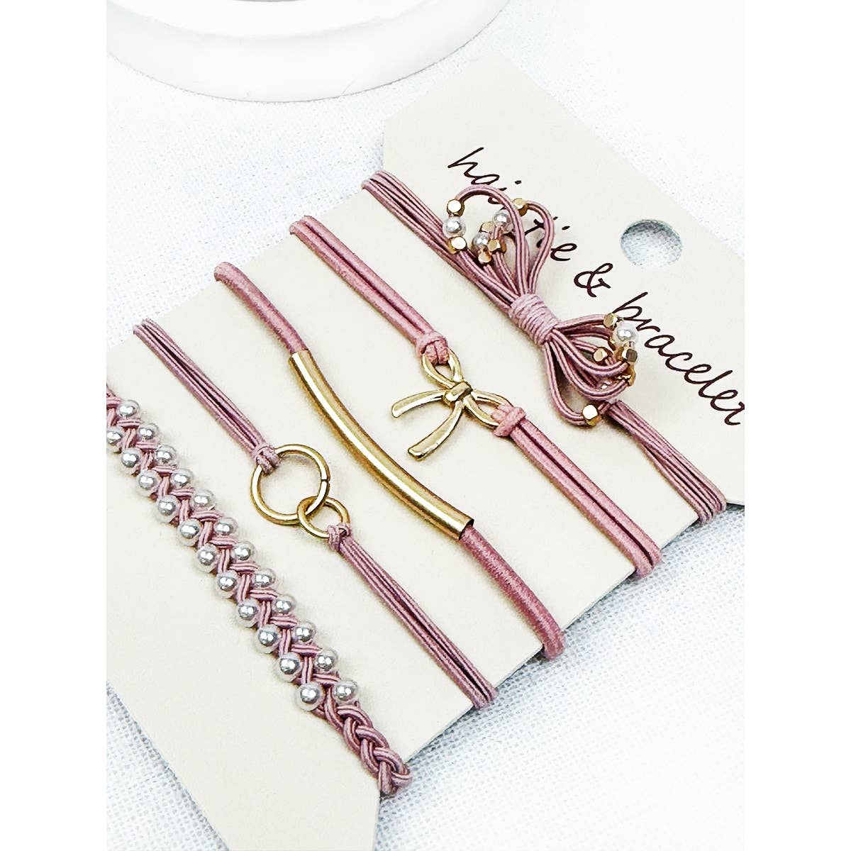 Boho Inspired BOW Theme Hair Tie Bracelets