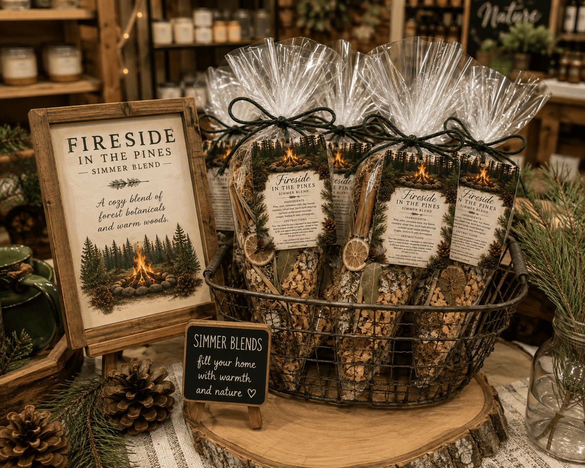 Fireside in the Pines Simmer Blend | Woodsy Pine, Birch Bark