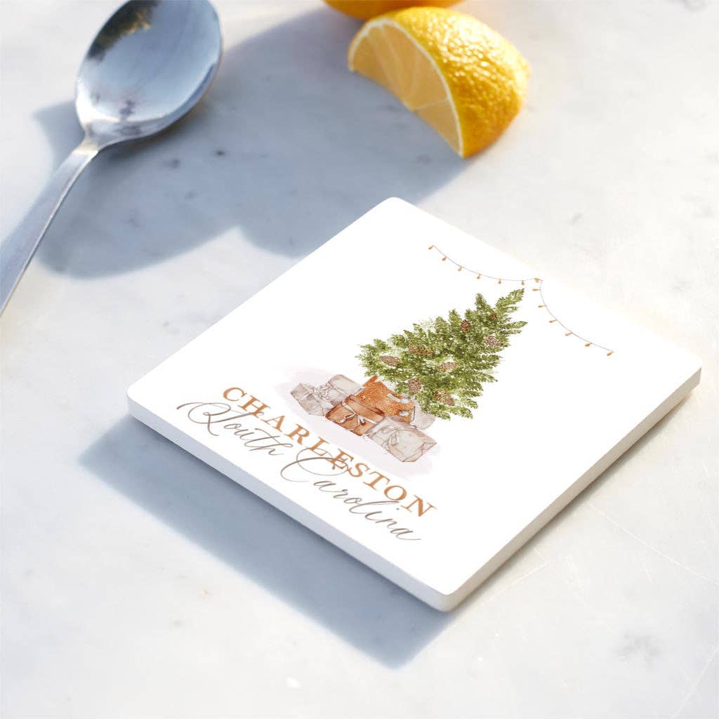 Coaster, Custom City State, Christmas Decor, Souvenir Gift