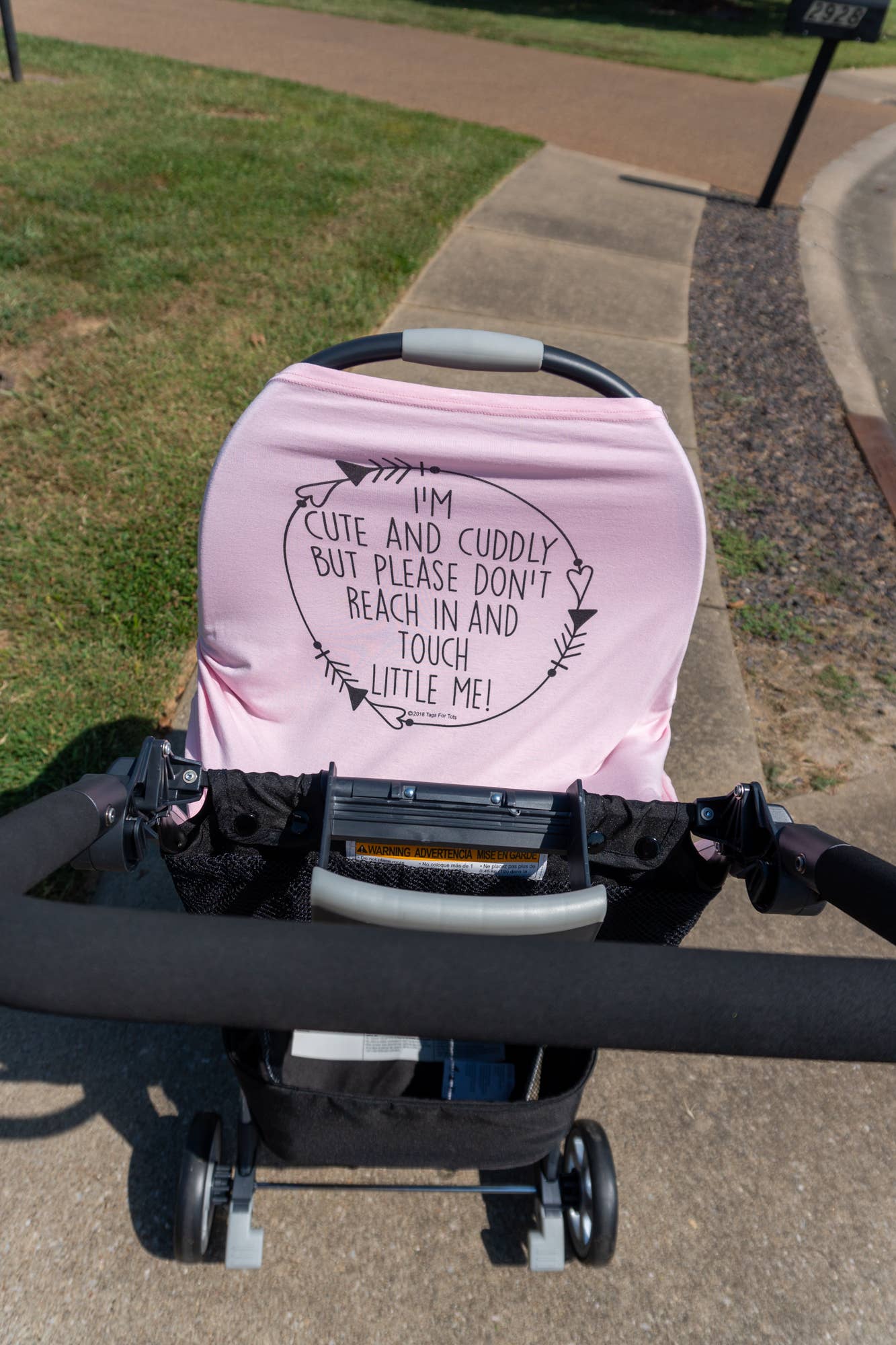 Pink No Touching Baby Car Seat Cover