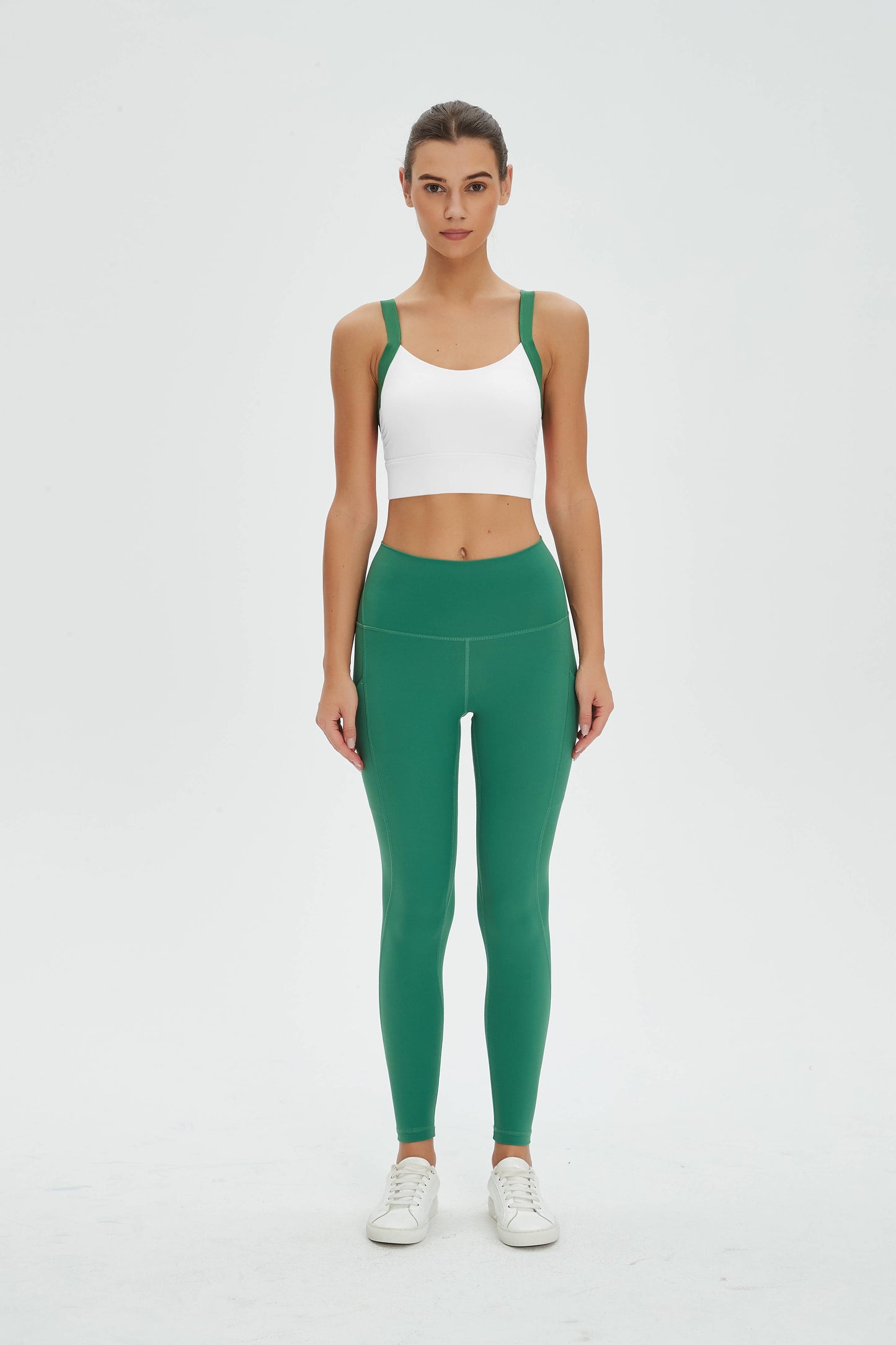 Clara Lycra® Color Contrast Strappy Back Sports Bra